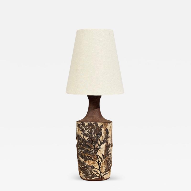 Bodil Marie Nielsen Table Lamp Brown Stoneware Denmark 1960s