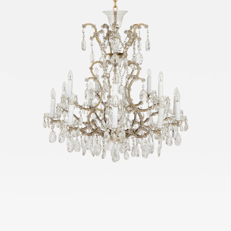 Bohemian facet cut glass Rococo style chandelier