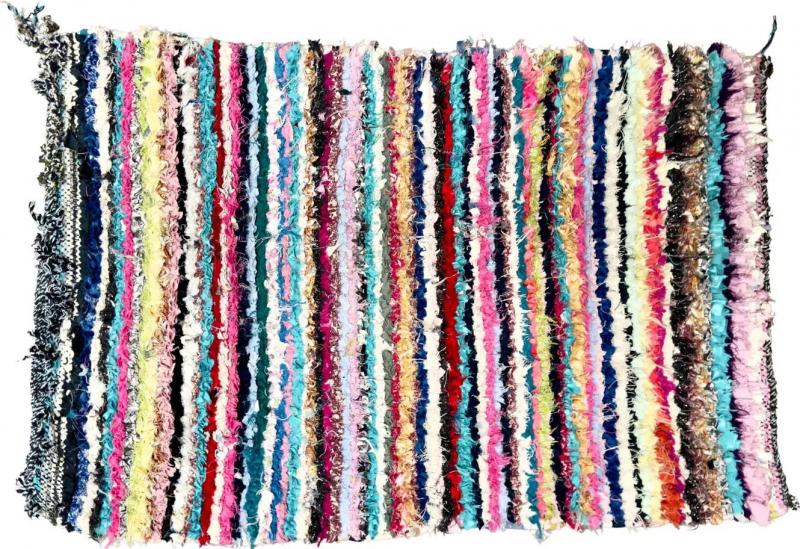 Boho Chic Moroccan Multi color Stripe Design Small Rug or Carpet
