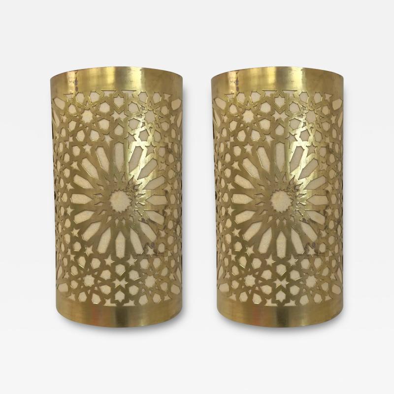 Boho Chic Moroccan Style Brass Wall Sconce or Lantern a Pair