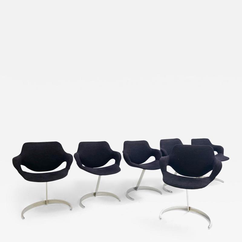 Boris Tabacoff Set of 6 Scimitar Armchairs by Boris Tabacoff