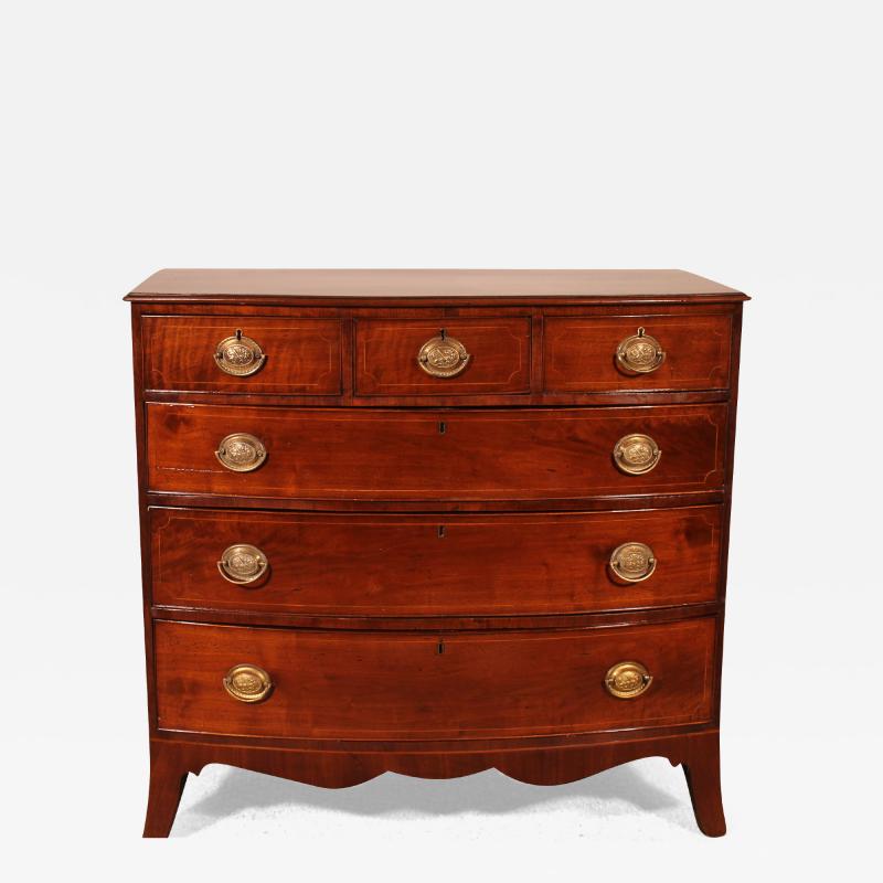 Bowfront Chest Of Drawers Regency Period In Mahogany Circa 1800