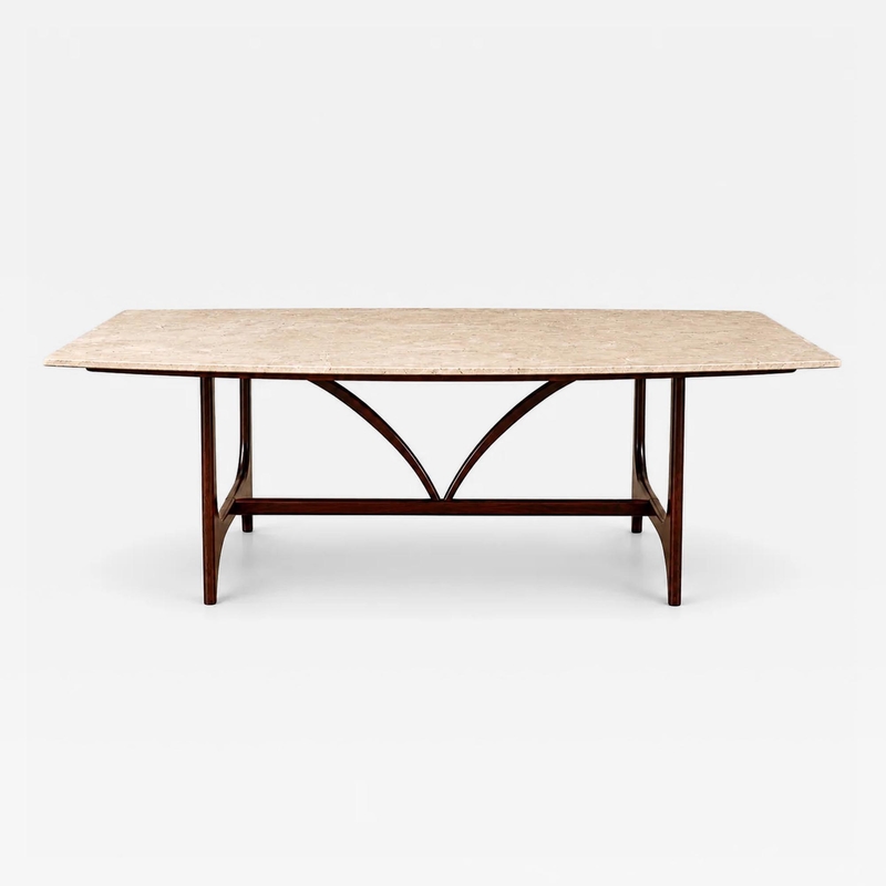 Brasilia Dining Table in Brazilian Rosewood Marble Brazil c 1965