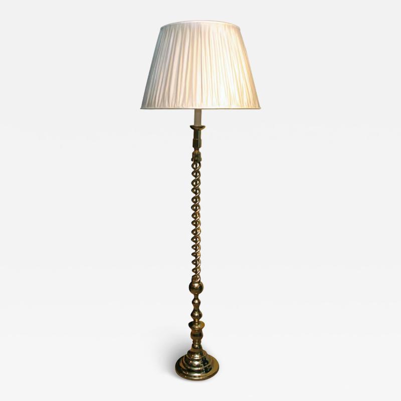 Brass Double Spiral Floor Lamp