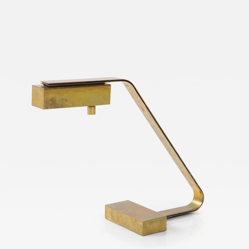 Brass Flat Bar Cantilevered Table Lamp by Casella
