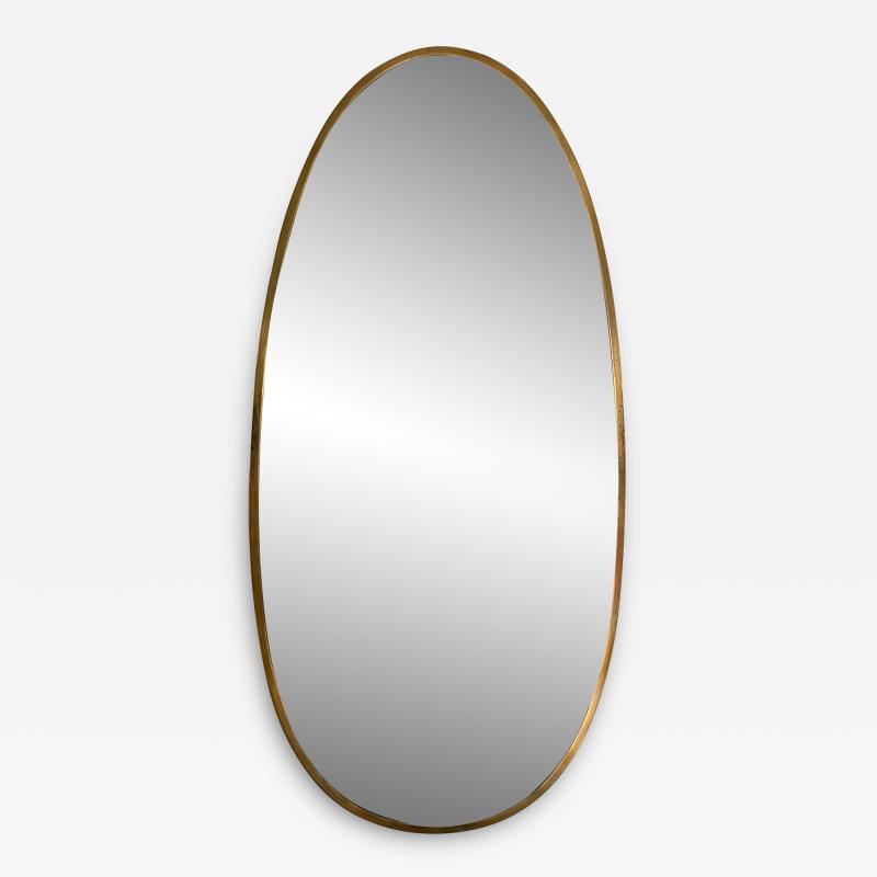 Brass Free Form Egg Mirror Italy 1950s