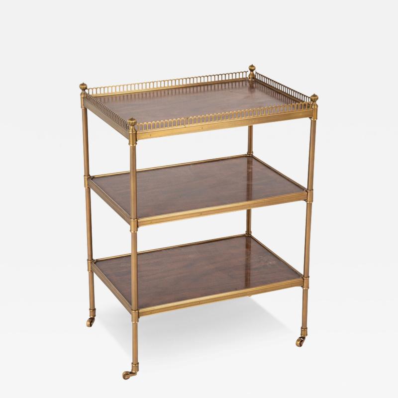 Brass Gallery Post Three Tier Etagere