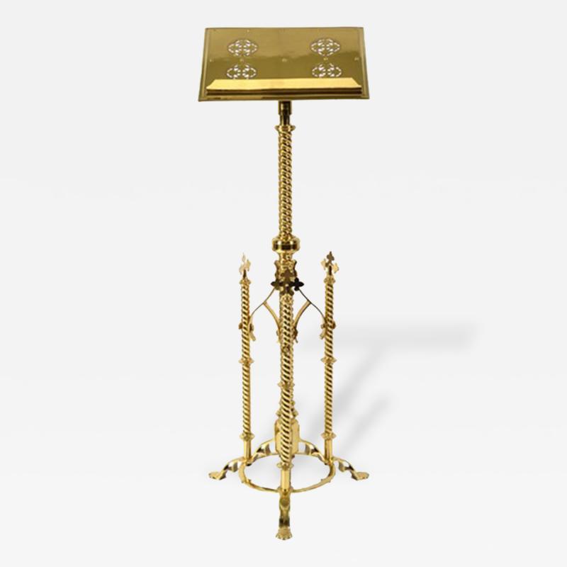 Brass Gothic Revival Lectern 19th C 