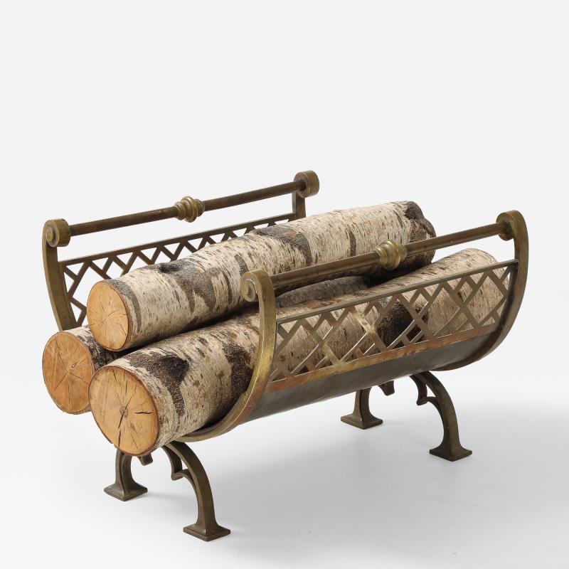 Brass Latice Fireplace Log Holder