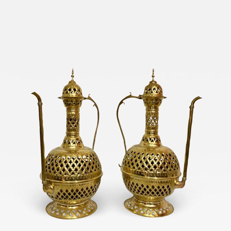 Brass Moroccan Floor or Table Lamp Handmade in Filigree Design a Pair