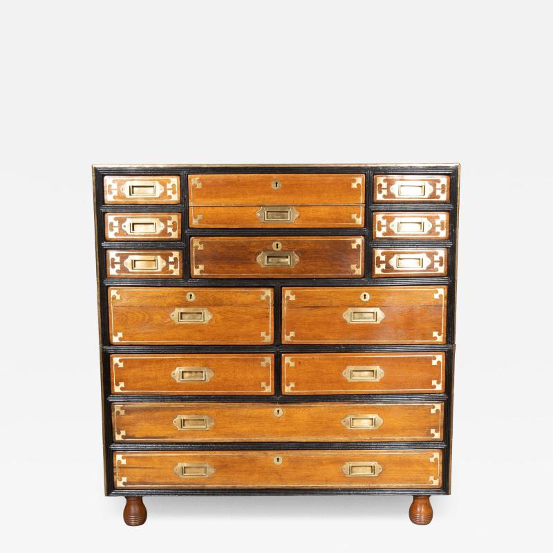 Brass Mounted Mahogany Campaign Chest