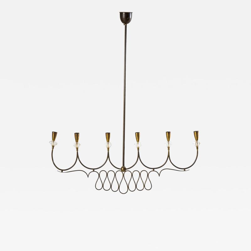 Brass Pendant Lamp Italy 1950s