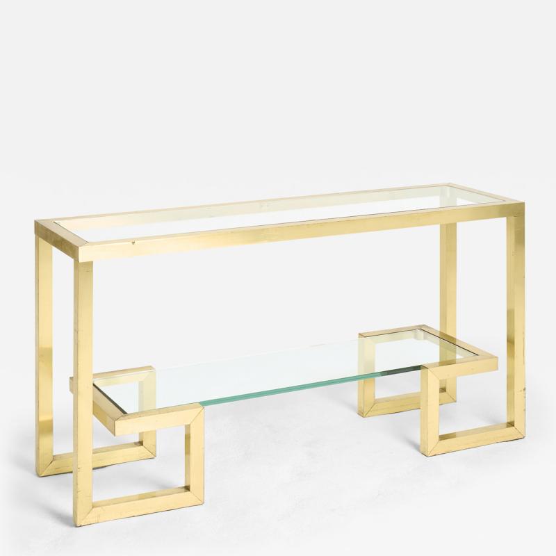 Brass Two Tier Console Table