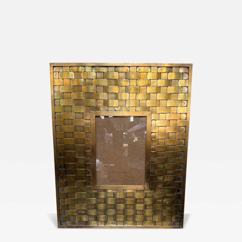 Brass Wall Picture Frame with Woven Pattern