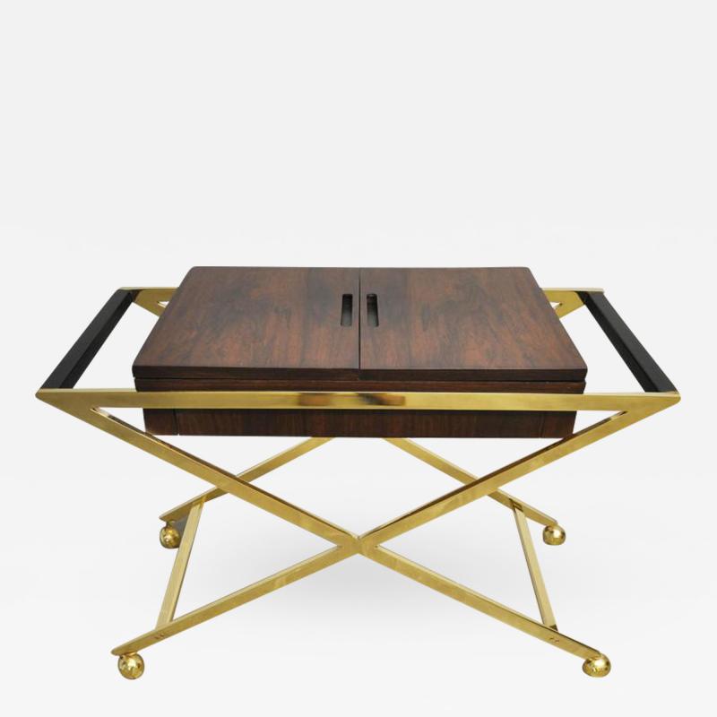 Brass X Base Serving Cart