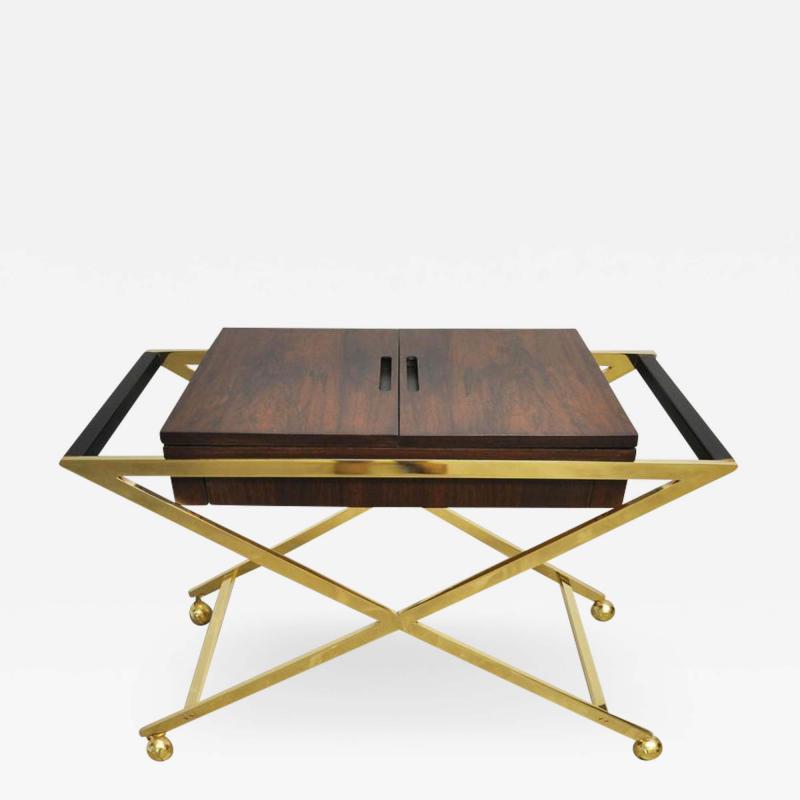 Brass X Base Serving Cart