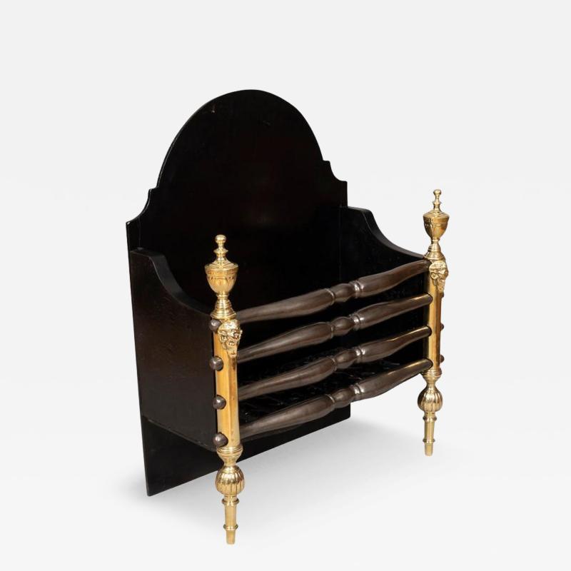 Brass and Cast Iron Fireplace Grate