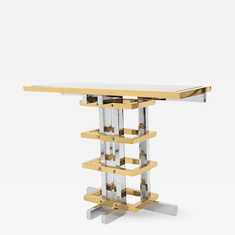 Brass and Chrome Unique Console Table