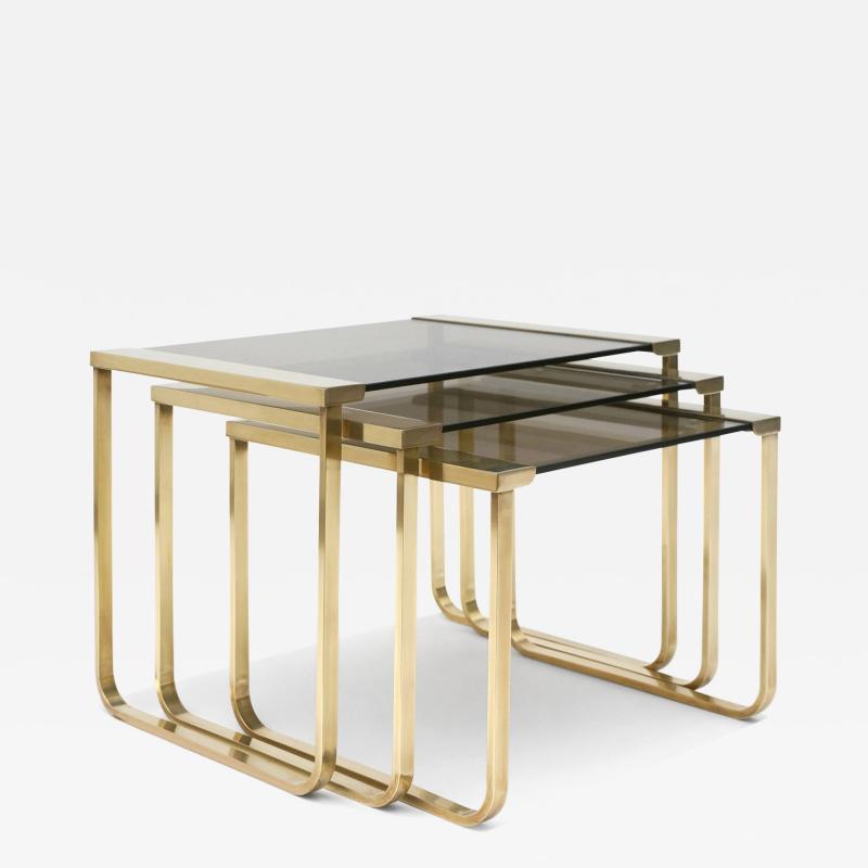 Brass and Glass Nesting Tables