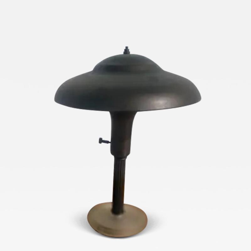 Brass and Lucite Flying Saucer Table Lamp