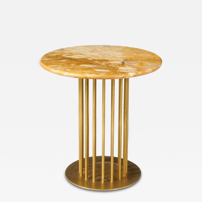 Brass and Marble Contemporary Side Table