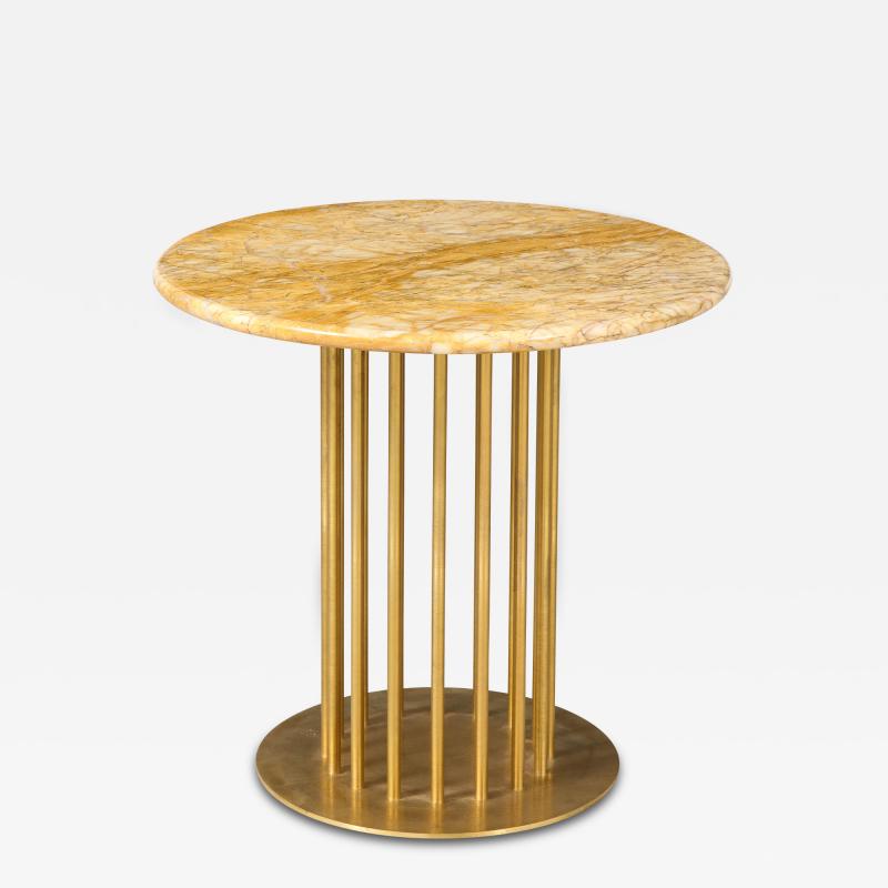 Brass and Marble Contemporary Small Side Table