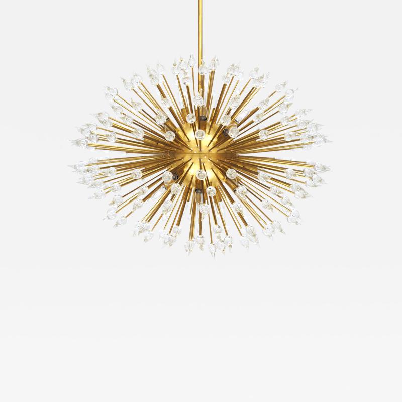 Brass and Murano Suspension Lamp