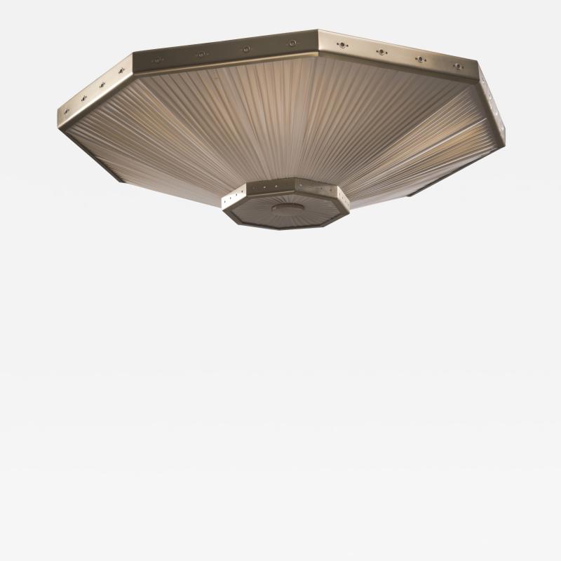 Brass and fabric ceiling lamp