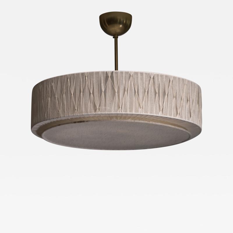 Brass and fabric pendant lamp