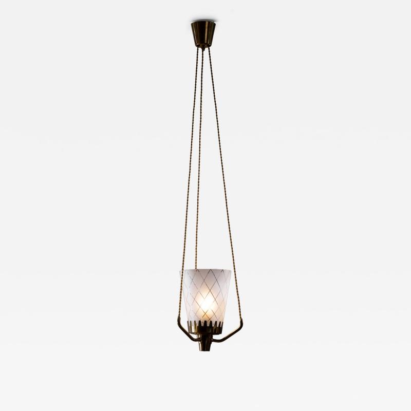 Brass and glass pendant