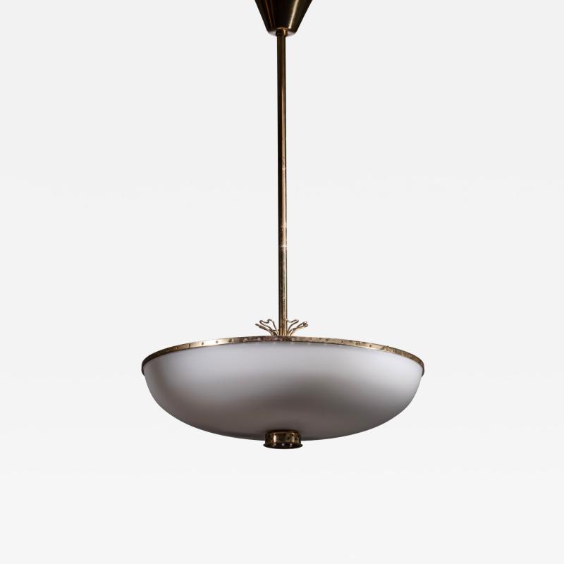 Brass and opaline glass pendant