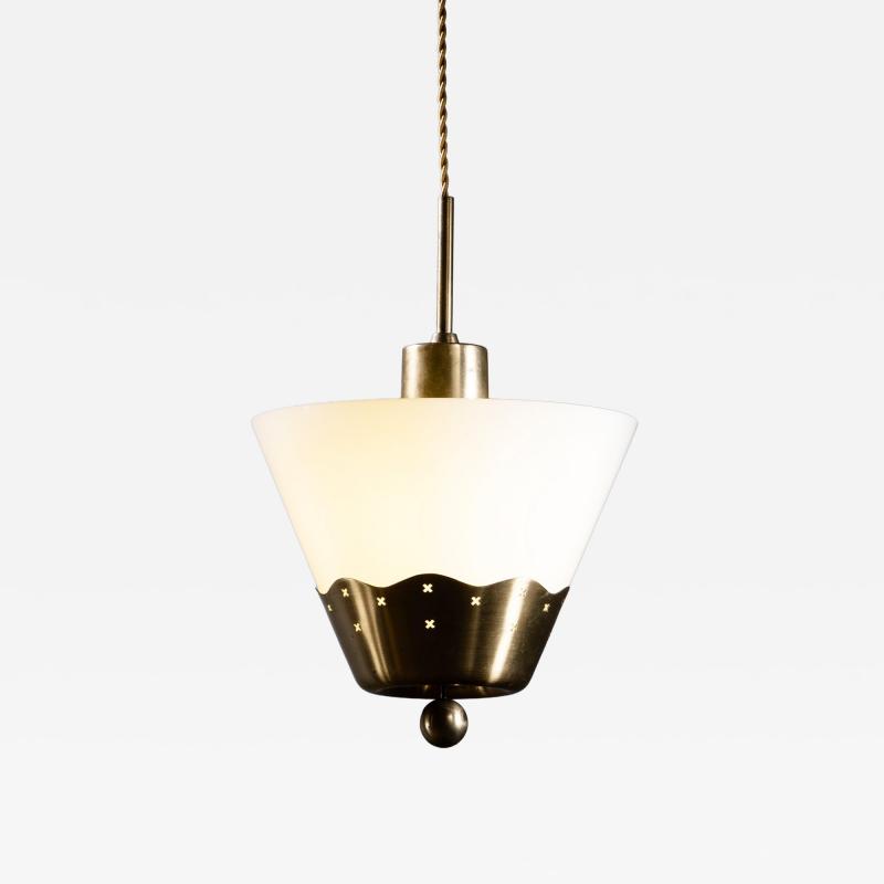 Brass and opaline glass pendant