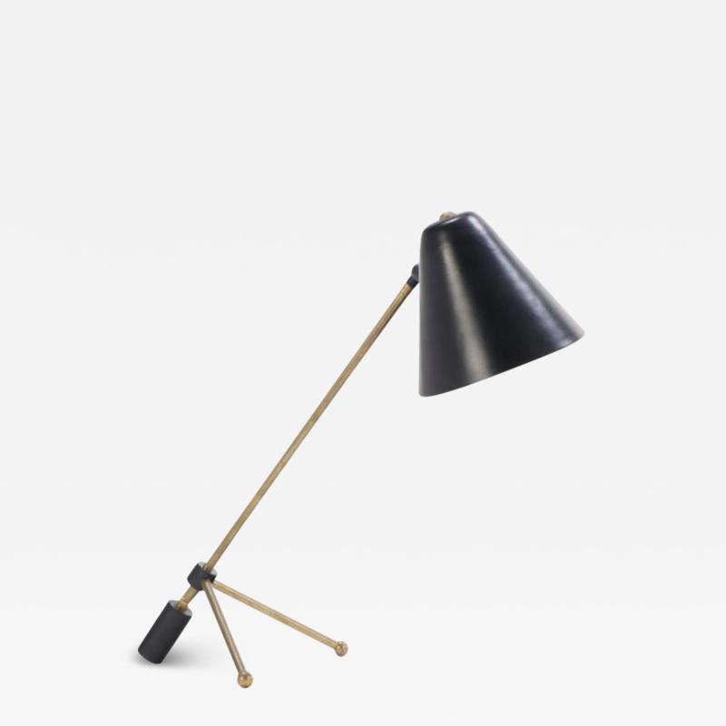 Brass and painted iron table lamp circa 1960