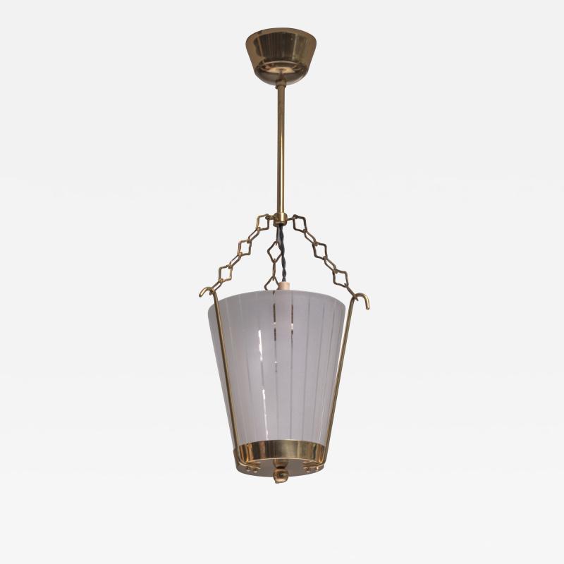 Brass and striped glass pendant
