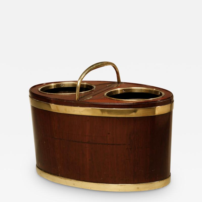 Brass bound mahogany wine cooler c 1800