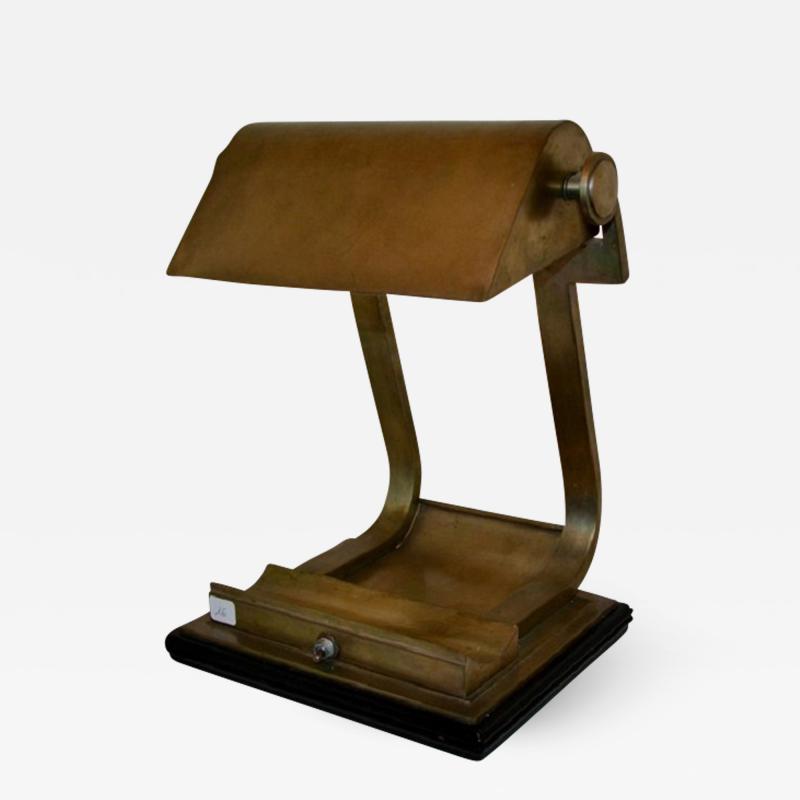 Brass desk lamp prototype created at the Ecole Boulle 1930s