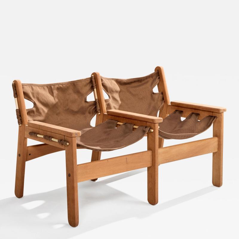 Brazilian Designer Bench with Wood and Canvas Brazil 1970s