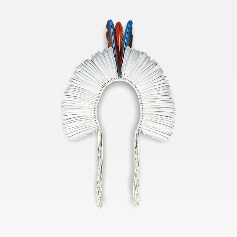 Brazilian Kayap Tribe Indigenous Feather Headdress Cocar from the Amazon