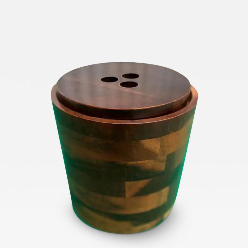 Brazilian Mid Century Modern Ice Bucket in Hardwood by Tropic Art