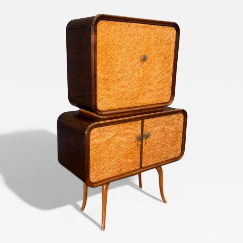 Brazilian Modern Bar in Rosewood with Glass interior Unknown