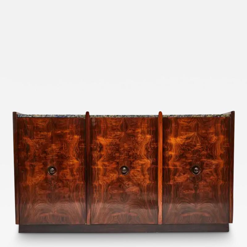 Brazilian Modern Credenza Divider in Hardwood Granite 1960s Brazil