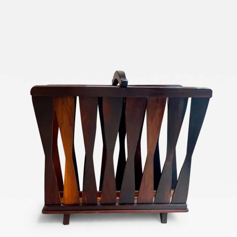 Brazilian Modern Magazine Rack in Hardwood Brazil 1960s