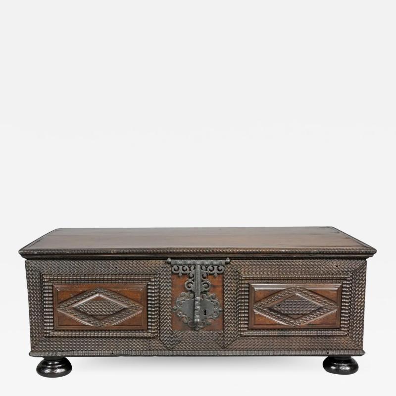 Brazilian Portuguese Colonial Carved Wood Chest