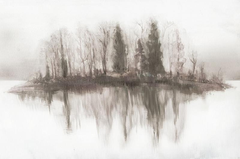 Brett Design Reflection Taupe Island Mural Wallpaper Scaled Mural 