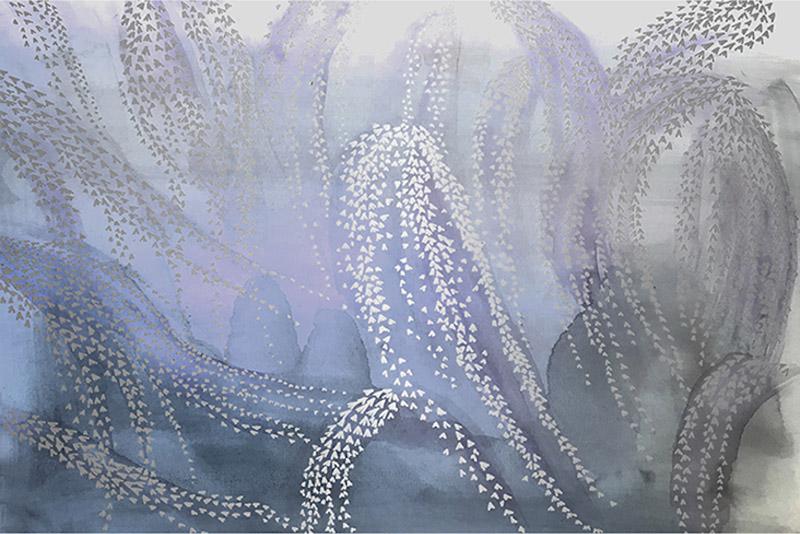 Brett Design Weeping Willows Scaled Mural 