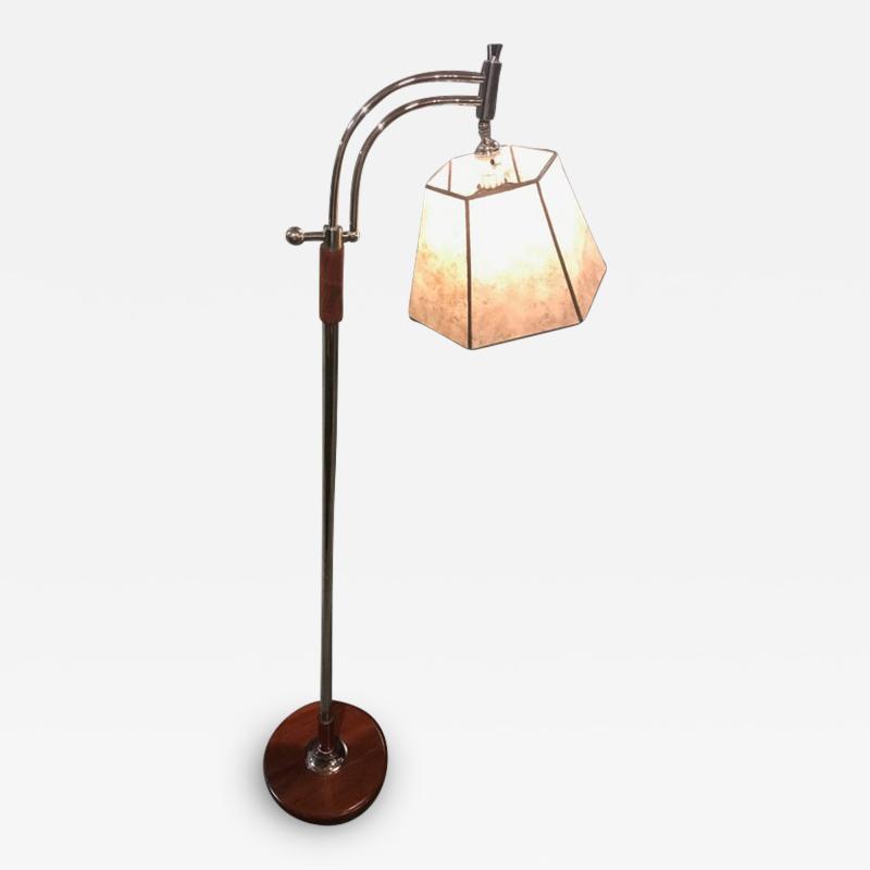 Bridge Floor Lamp with Mica shade in the style of Deskey or Rhode