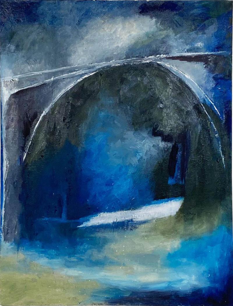 Bridge in Blue American Circa 1950