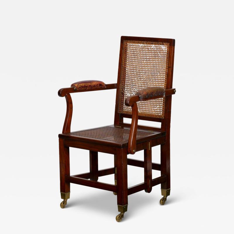 British Campaign Mahogany Knock Down Antique Armchair Johnstone Jeanes