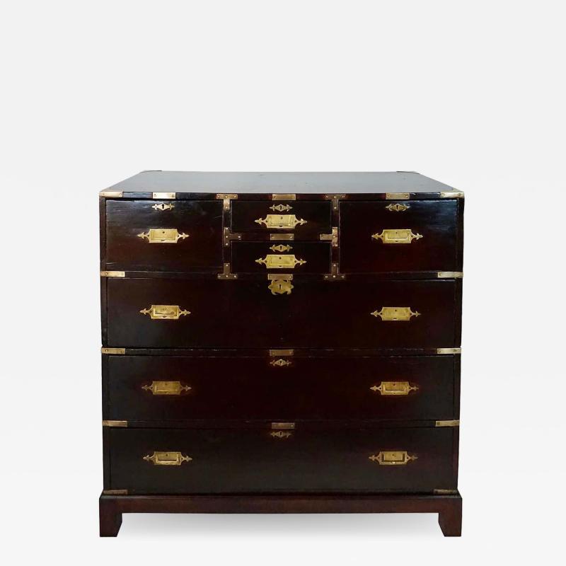 British Colonial Campaign Chest of Drawers