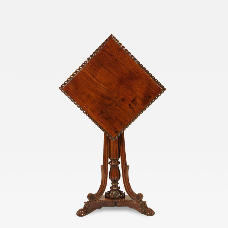 British Colonial Padouk Wood Side Table c 1820